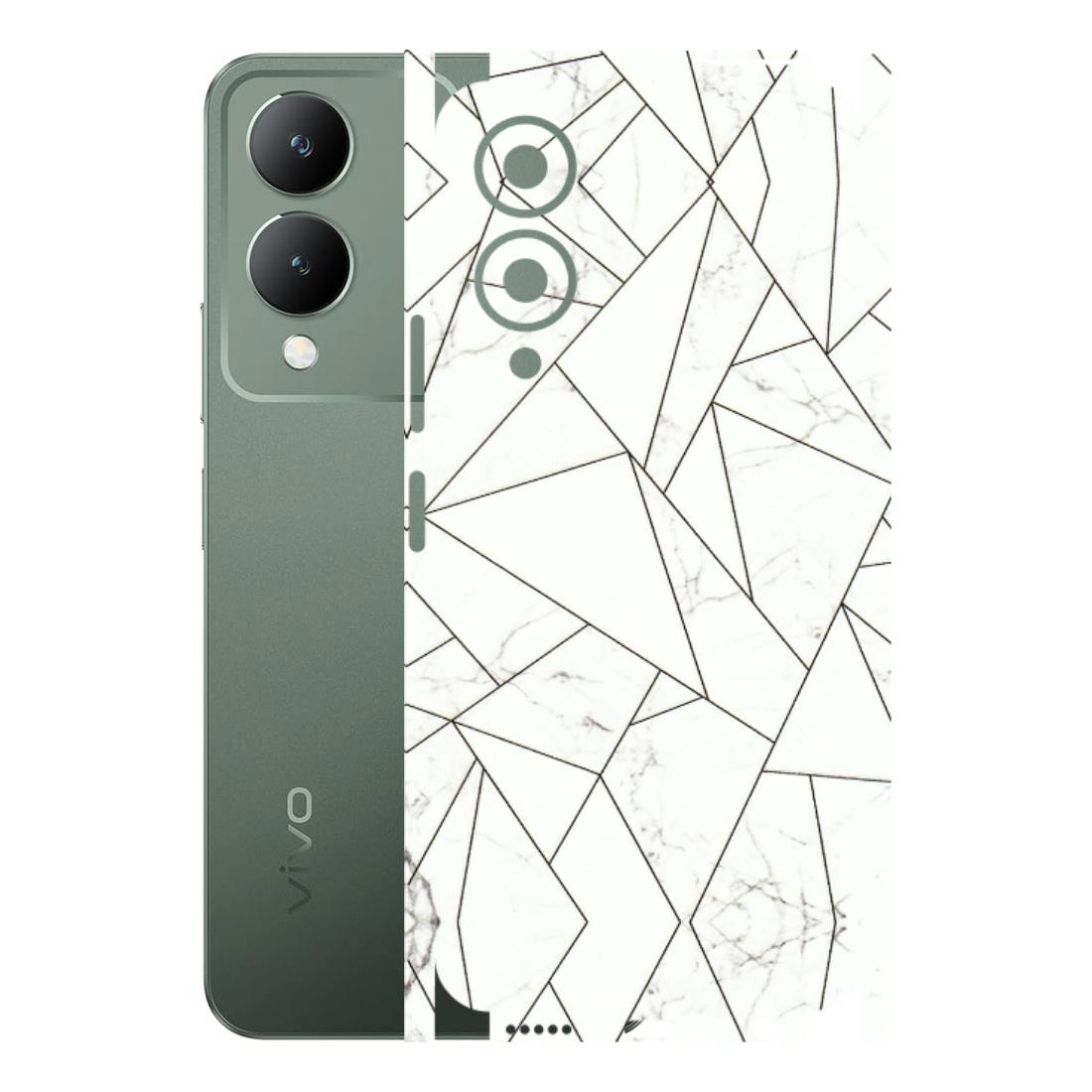 VIVO Y Series Phone Skins (All Models) - Luxury White Marble Effect - 3D Embossed Finish (L-168) Vivo Y17S