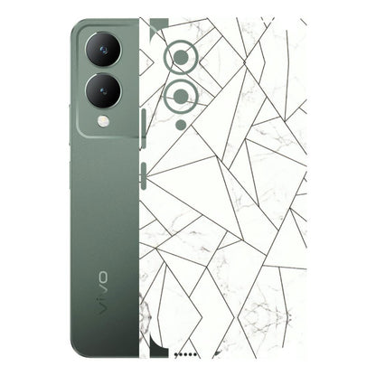 VIVO Y Series Phone Skins (All Models) - Luxury White Marble Effect - 3D Embossed Finish (L-168) Vivo Y17S