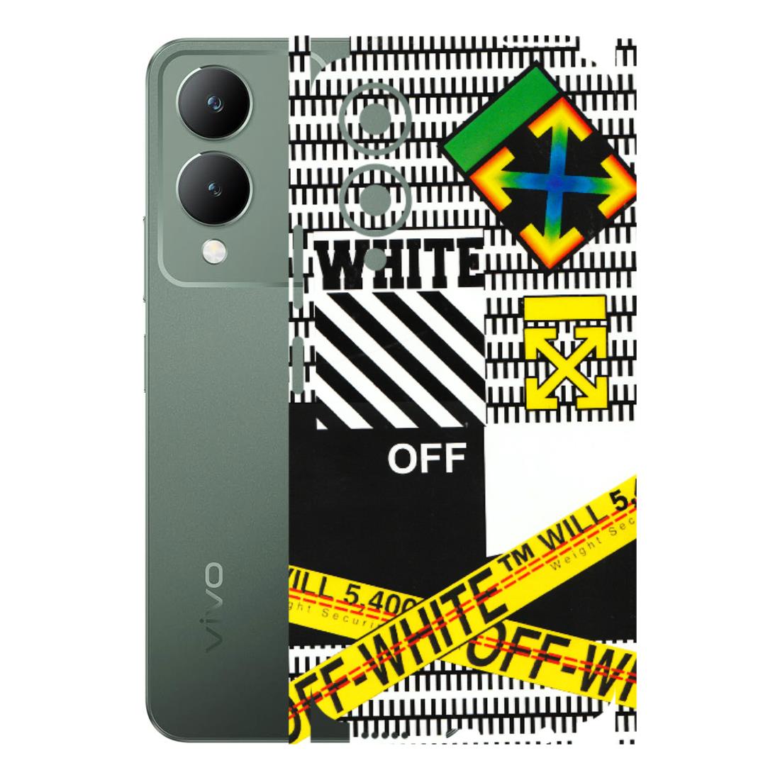VIVO Y Series Phone Skins (All Models) - White Off Abstract - 3D Embossed Finish (L-172) Vivo Y17S