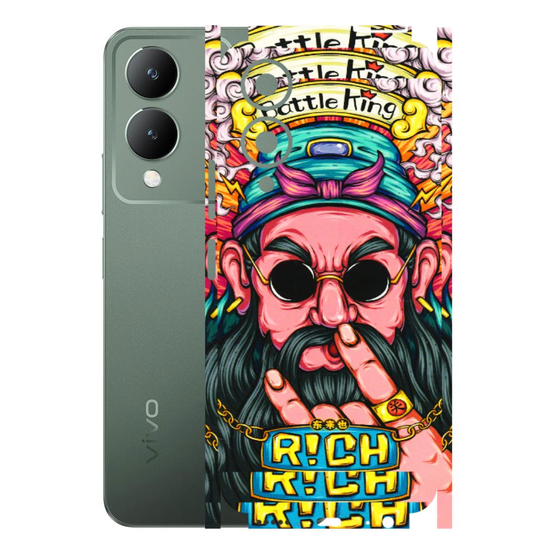 VIVO Y Series Phone Skins (All Models) - Battle King Dude Face - 3D Embossed Finish (L-178) Vivo Y17S