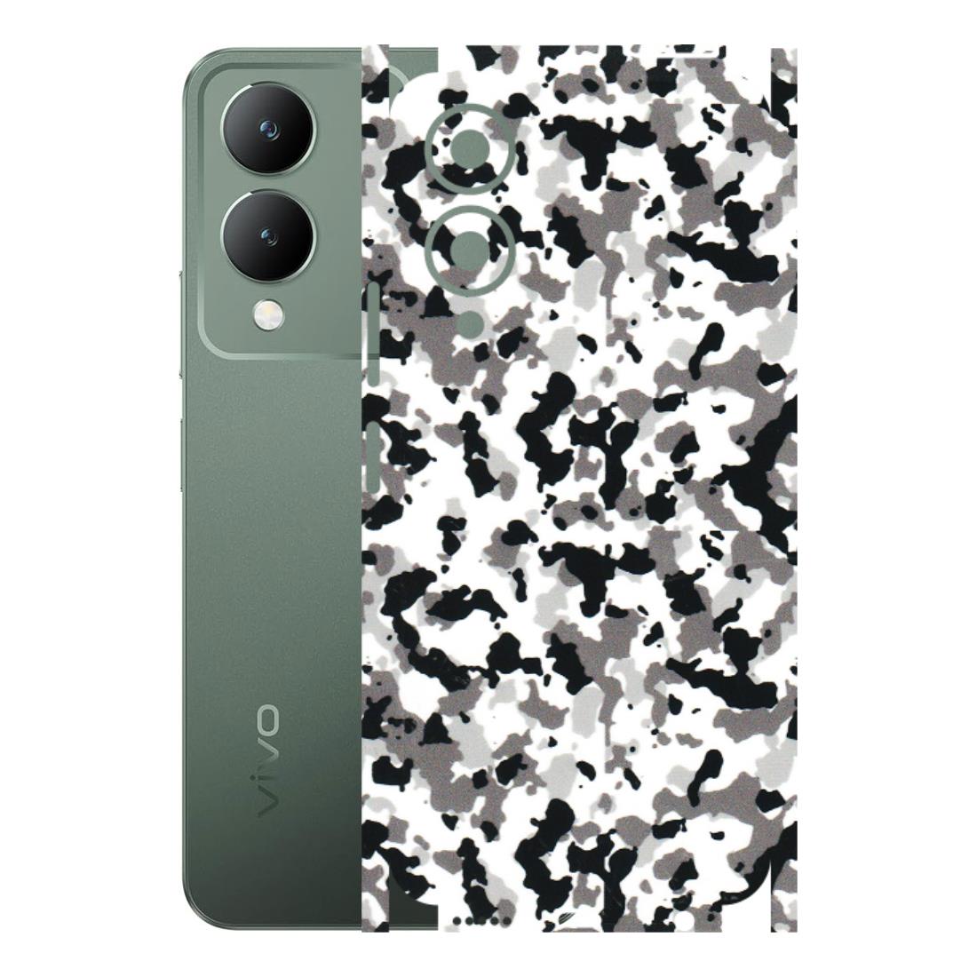 VIVO Y Series Phone Skins (All Models) - White Black Camouflage - 3D Embossed Finish (L-18) Vivo Y17S