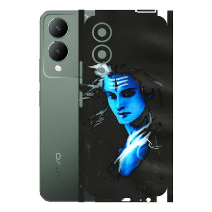 VIVO Y Series Phone Skins (All Models) - Har Har Mahadev Blue/Black - 3D Embossed Finish (L-185) Vivo Y17S