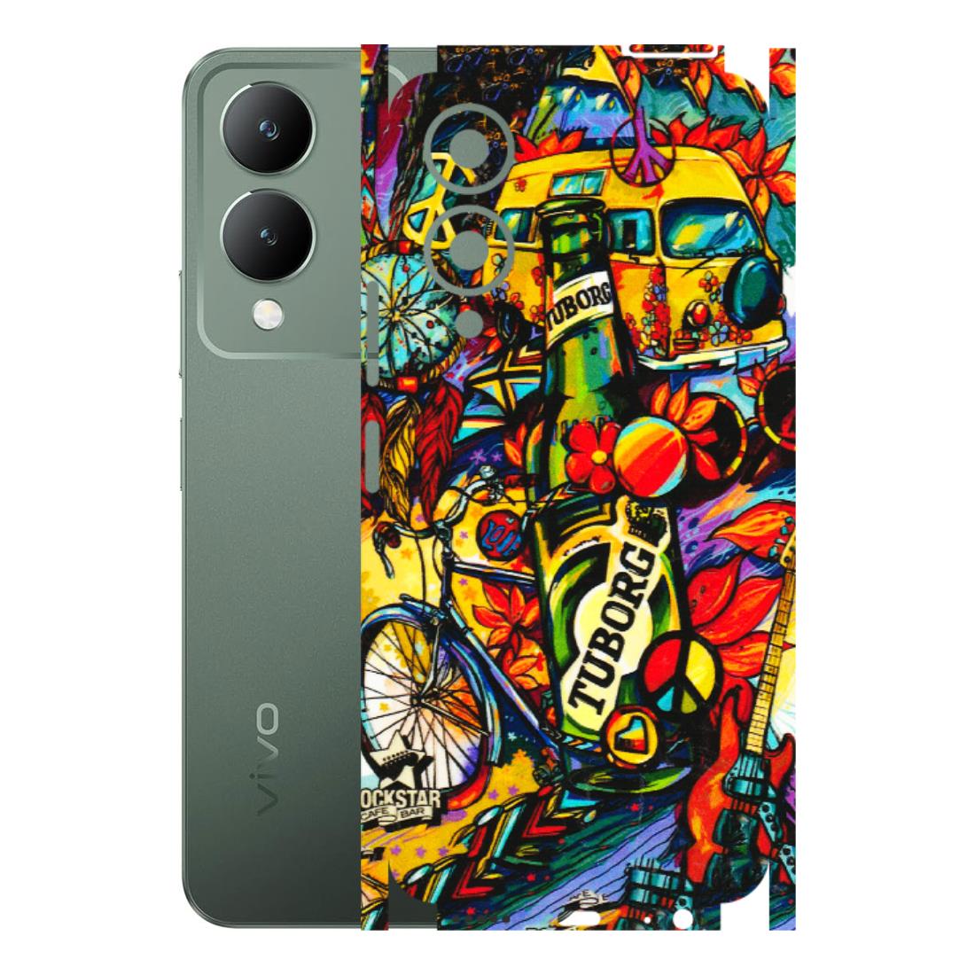 VIVO Y Series Phone Skins (All Models) - Cool Beer Bottle - 3D Embossed Finish (L-193) Vivo Y17S