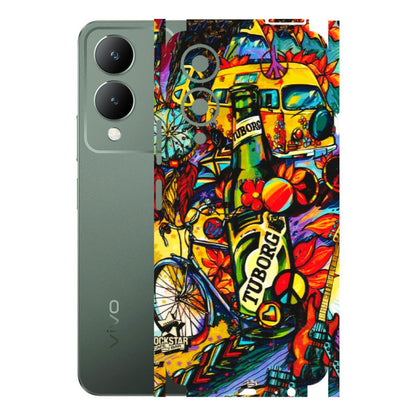 VIVO Y Series Phone Skins (All Models) - Cool Beer Bottle - 3D Embossed Finish (L-193) Vivo Y17S