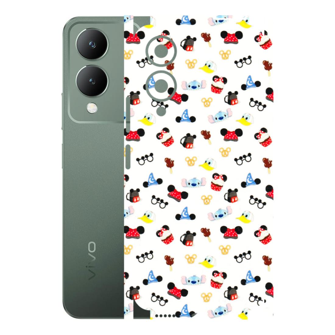 VIVO Y Series Phone Skins (All Models) - Minnie Mouse & Donald Doodles s - 3D Embossed Finish (L-194) Vivo Y17S