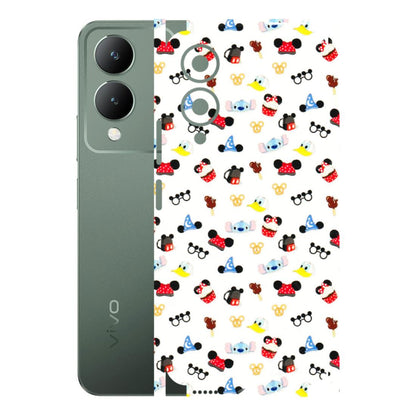 VIVO Y Series Phone Skins (All Models) - Minnie Mouse & Donald Doodles s - 3D Embossed Finish (L-194) Vivo Y17S