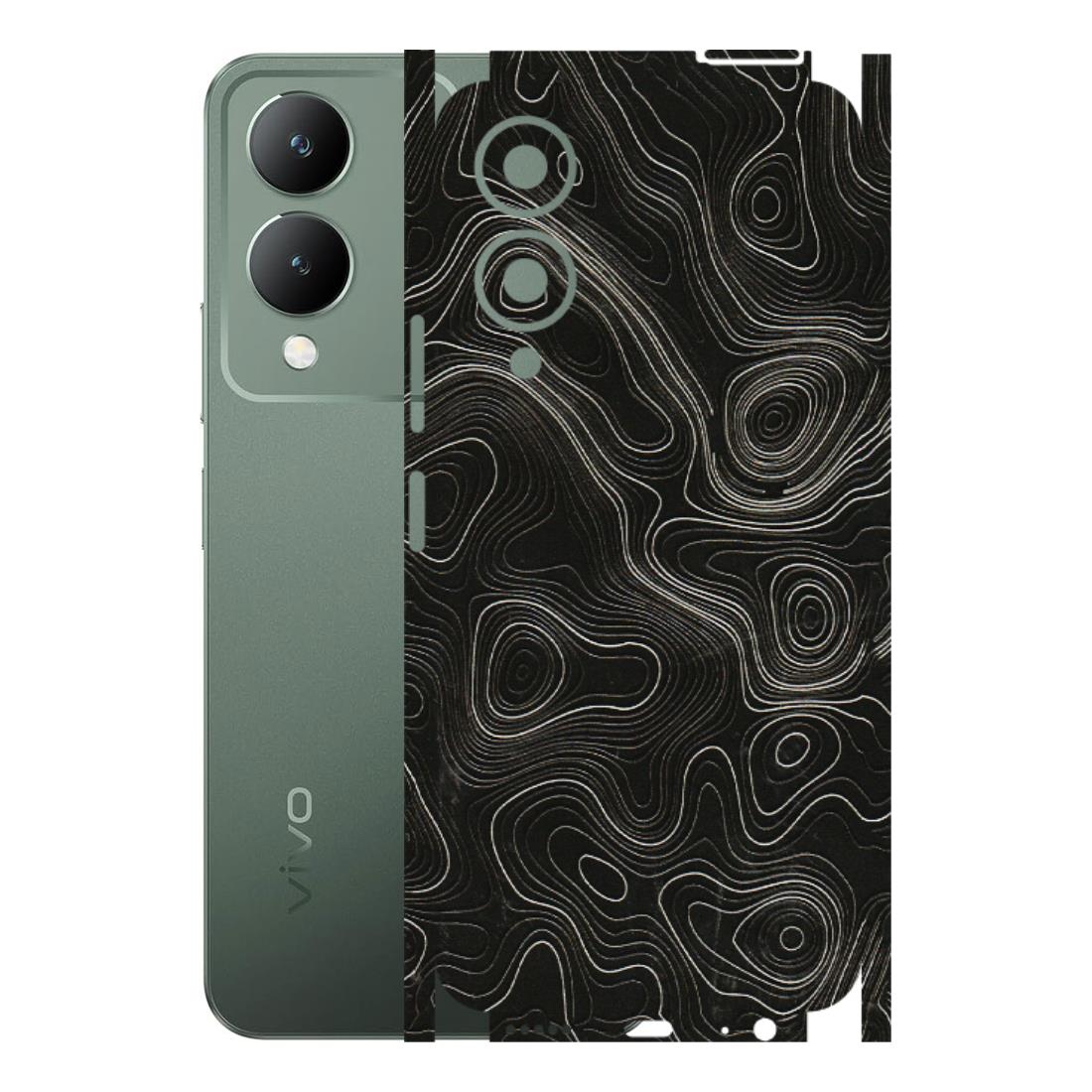 VIVO Y Series Phone Skins (All Models) - Black Swirl - 3D Embossed Finish (L-196) Vivo Y17S