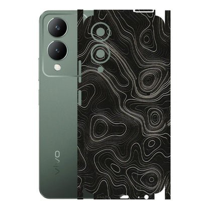 VIVO Y Series Phone Skins (All Models) - Black Swirl - 3D Embossed Finish (L-196) Vivo Y17S