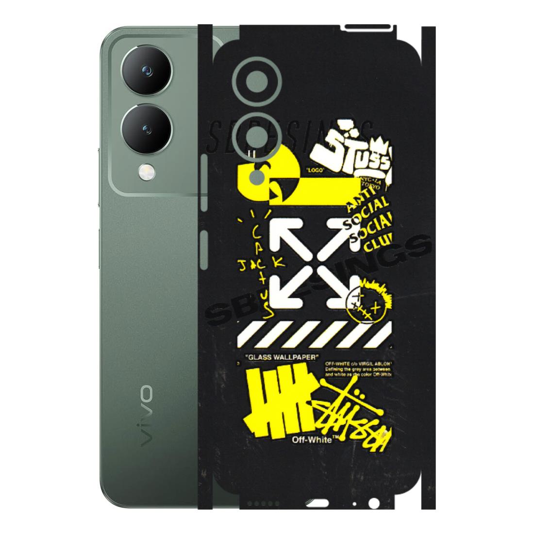 VIVO Y Series Phone Skins (All Models) - Anti Social Graffiti - 3D Embossed Finish (L-198) Vivo Y17S