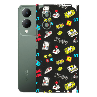 VIVO Y Series Phone Skins (All Models) - Gaming Doodles - 3D Embossed Finish (L-224) Vivo Y17S
