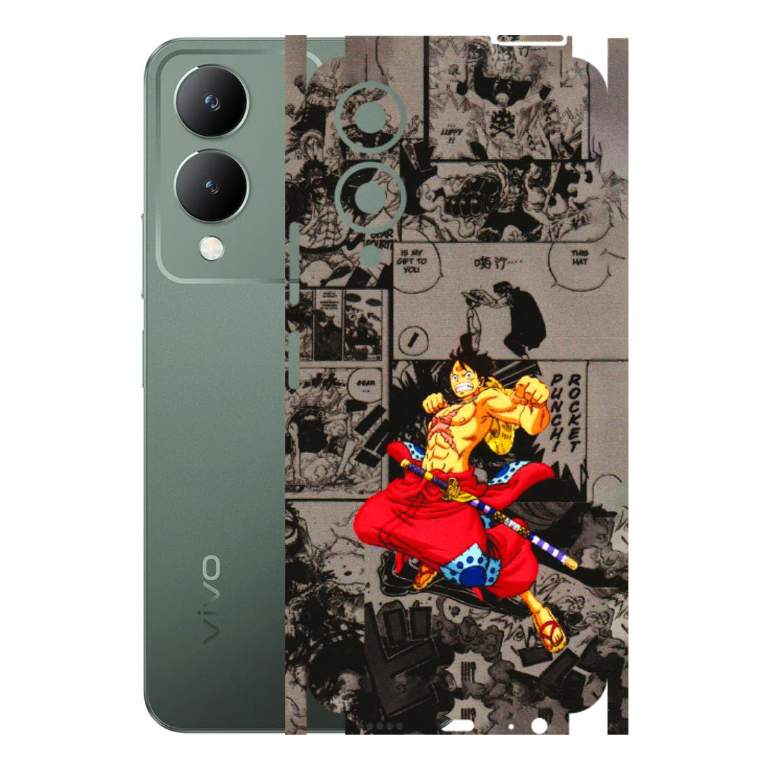 VIVO Y Series Phone Skins (All Models) - One Piece Rocket Punch Manga - 3D Embossed Finish (L-25) Vivo Y17S
