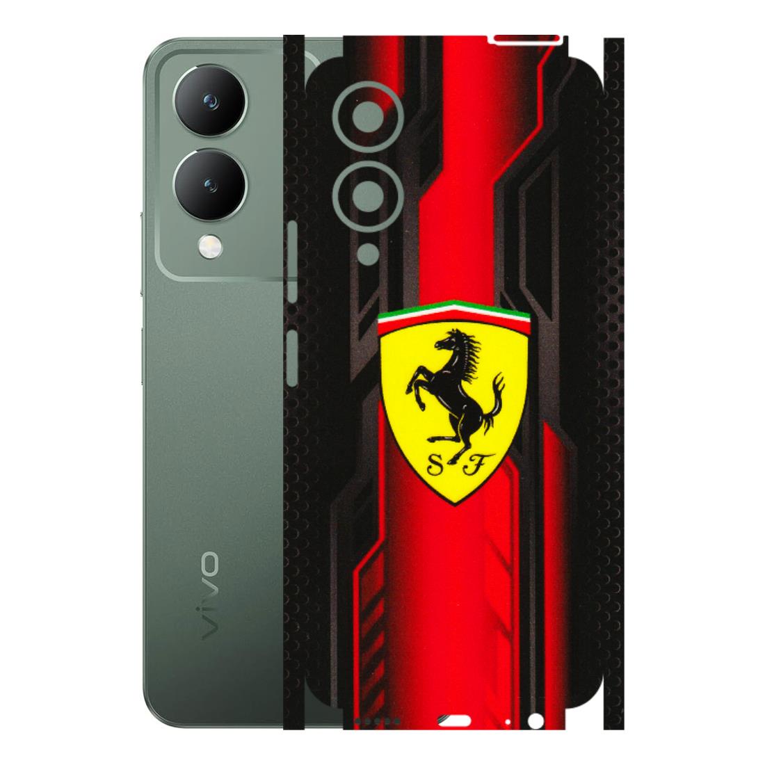 VIVO Y Series Phone Skins (All Models) - Black Ferrari Logo - 3D Embossed Finish (L-253) Vivo Y17S