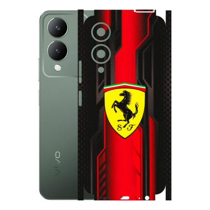 VIVO Y Series Phone Skins (All Models) - Black Ferrari Logo - 3D Embossed Finish (L-253) Vivo Y17S