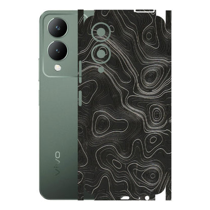 VIVO Y Series Phone Skins (All Models) - Abstract White Line Map - 3D Embossed Finish (L-269) Vivo Y17S