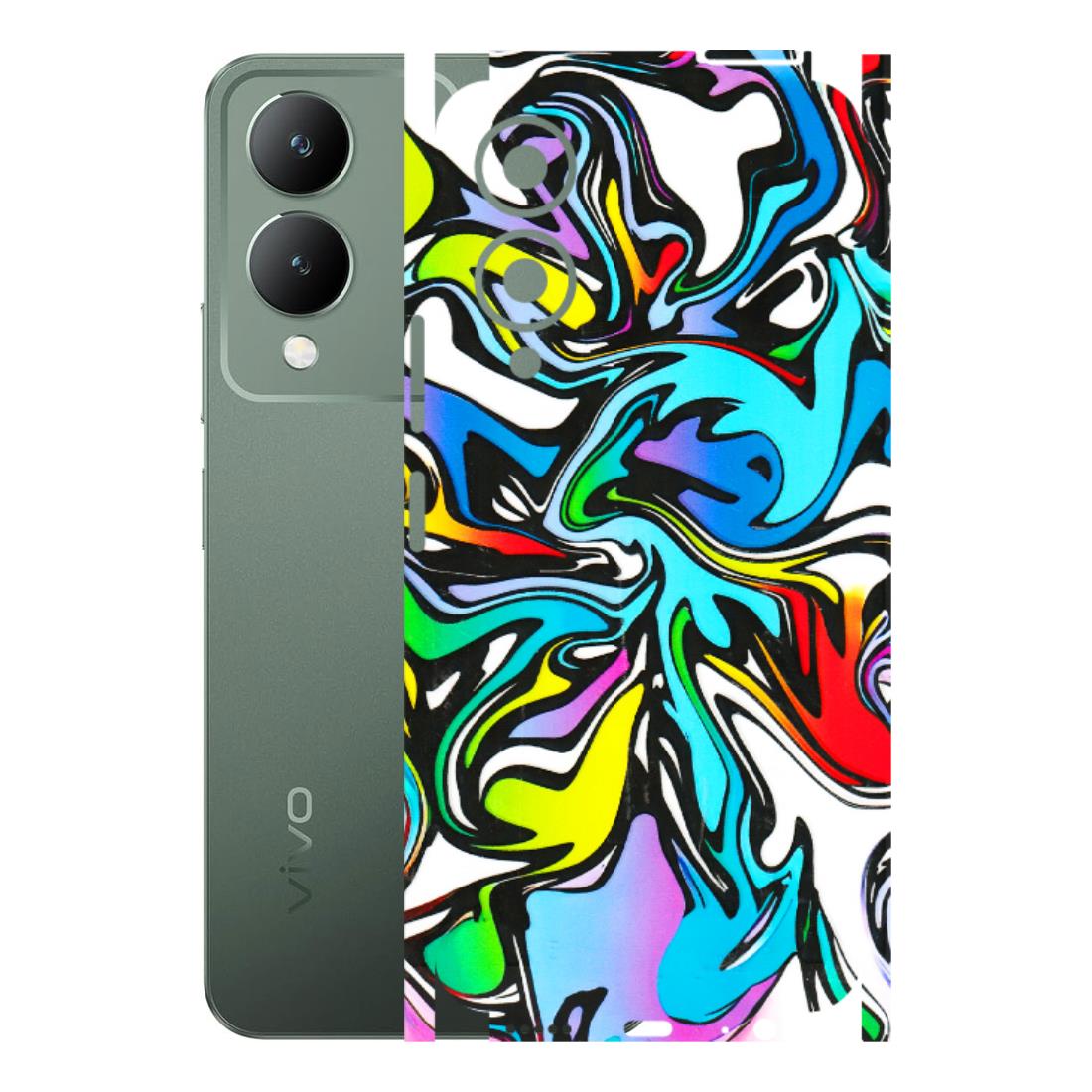 VIVO Y Series Phone Skins (All Models) - Abstract Colour Paints - 3D Embossed Finish (L-271) Vivo Y17S