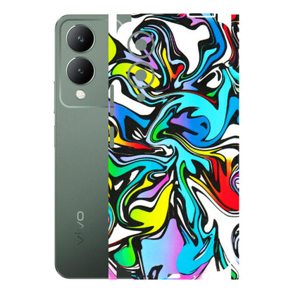 VIVO Y Series Phone Skins (All Models) - Abstract Colour Paints - 3D Embossed Finish (L-271) Vivo Y17S
