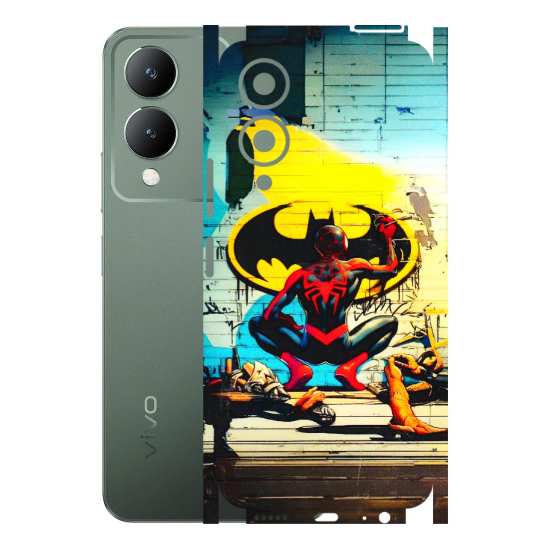 VIVO Y Series Phone Skins (All Models) - New Spiderman Bat Logo - 3D Embossed Finish (L-309) Vivo Y17S