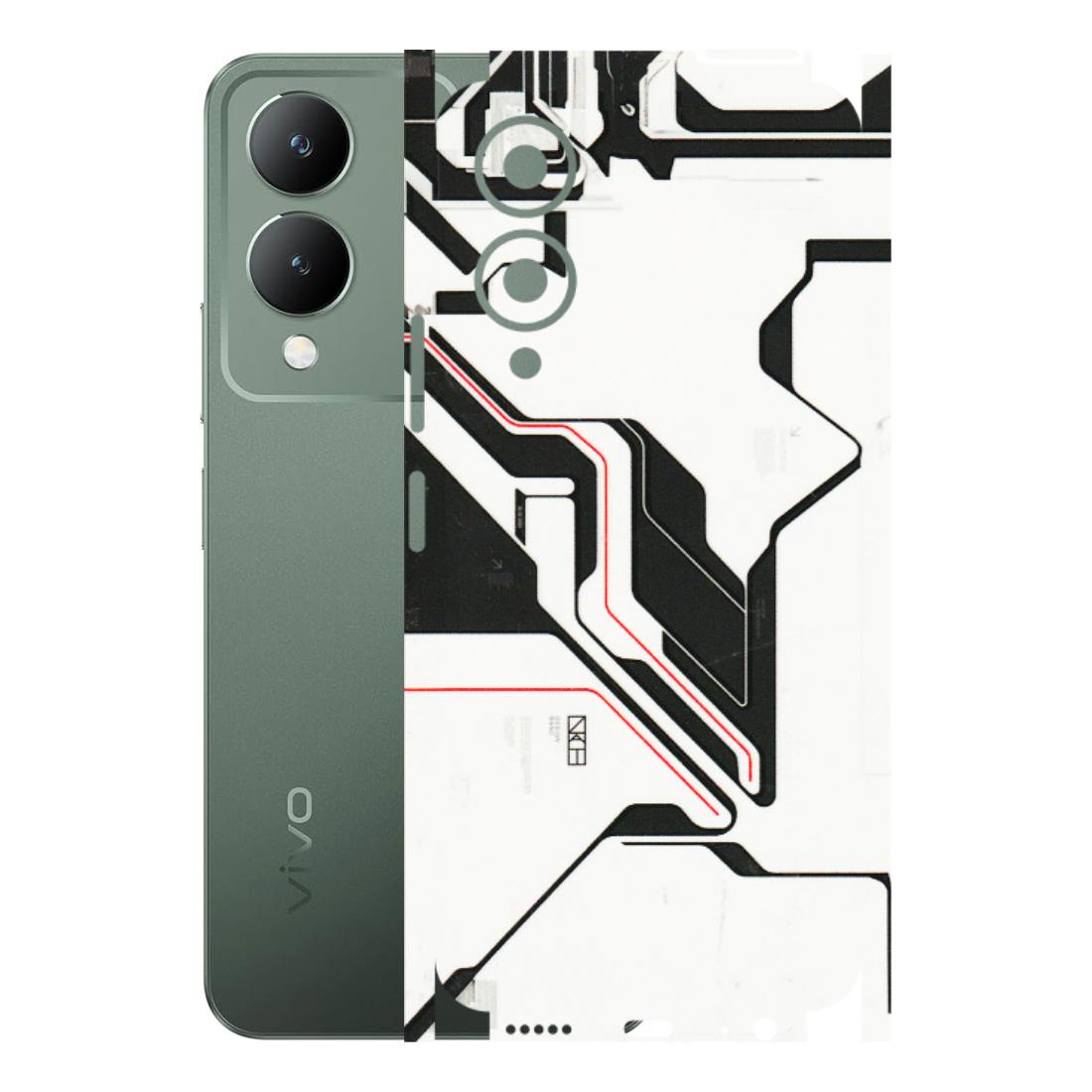 VIVO Y Series Phone Skins (All Models) - White Techy Logo - 3D Embossed Finish (L-312) Vivo Y17S
