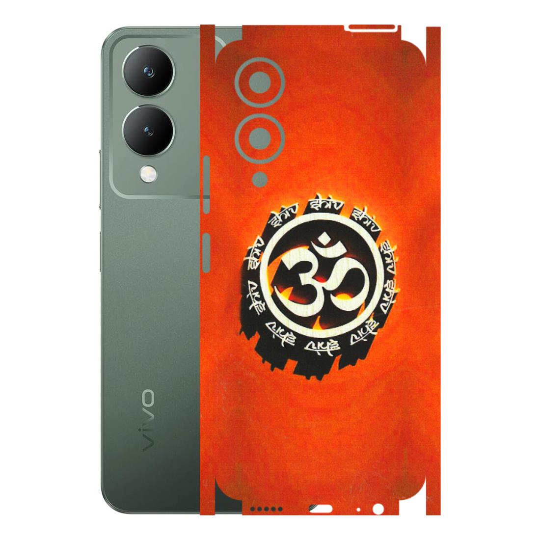 VIVO Y Series Phone Skins (All Models) - Aum Shiv Orange - 3D Embossed Finish (L-32) Vivo Y17S