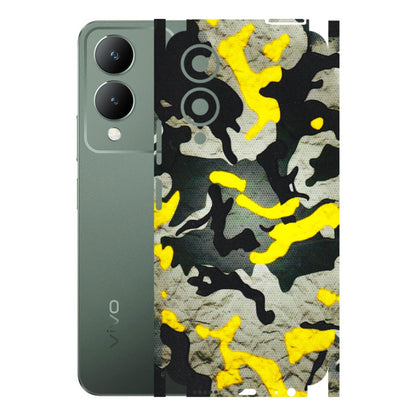 VIVO Y Series Phone Skins (All Models) - Yellow Camouflage - 3D Embossed Finish (L-61) Vivo Y17S