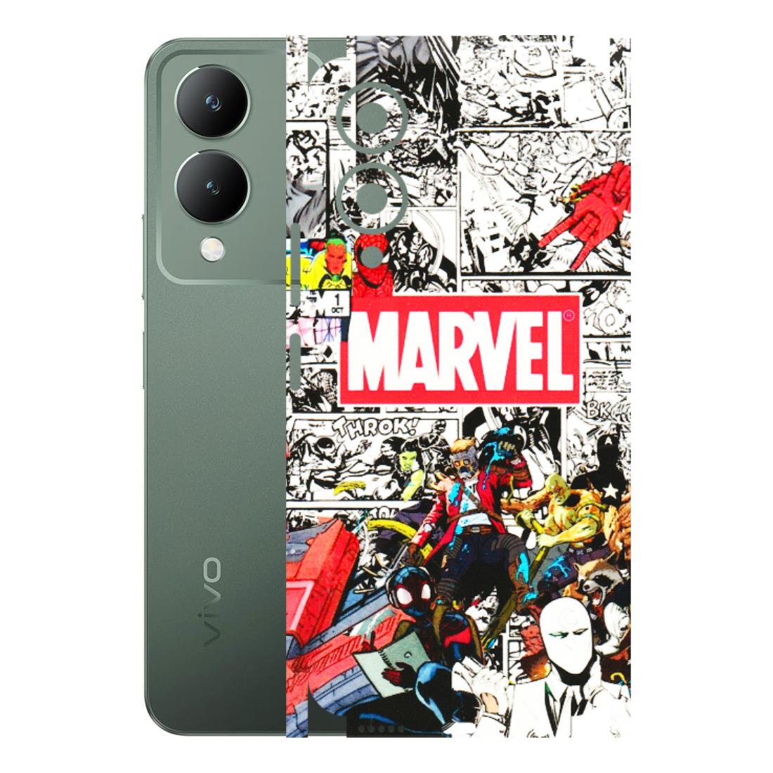 VIVO Y Series Phone Skins (All Models) - Marvel Colorful Comic - 3D Embossed Finish (L-64) Vivo Y17S