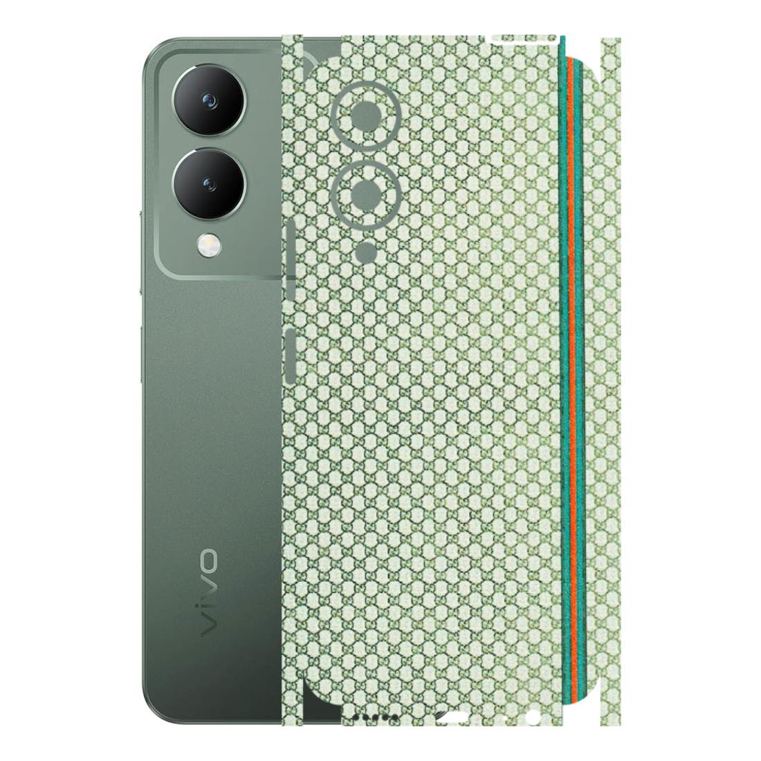 VIVO Y Series Phone Skins (All Models) - Gucci Fabric Pattern - 3D Embossed Finish (L-73) Vivo Y17S
