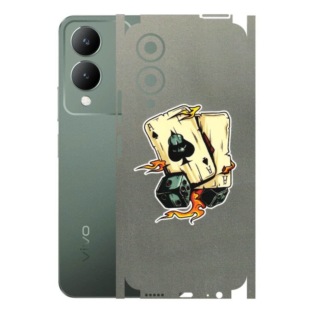 VIVO Y Series Phone Skins (All Models) - Grey Cards Of Ace - 3D Embossed Finish (L-77) Vivo Y17S