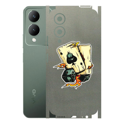 VIVO Y Series Phone Skins (All Models) - Grey Cards Of Ace - 3D Embossed Finish (L-77) Vivo Y17S