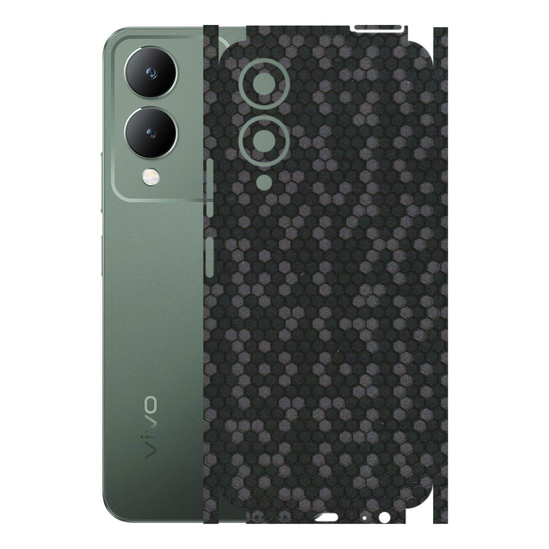 VIVO Y Series Phone Skins (All Models) - Black Grey Honeycomb Sober - 3D Embossed Finish (L-85) Vivo Y17S