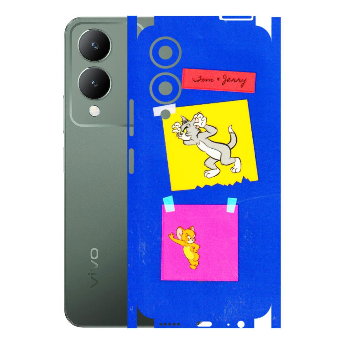 VIVO Y Series Phone Skins (All Models) - Tom N Jerry Sticky Notes - 3D Embossed Finish (L-88) Vivo Y17S