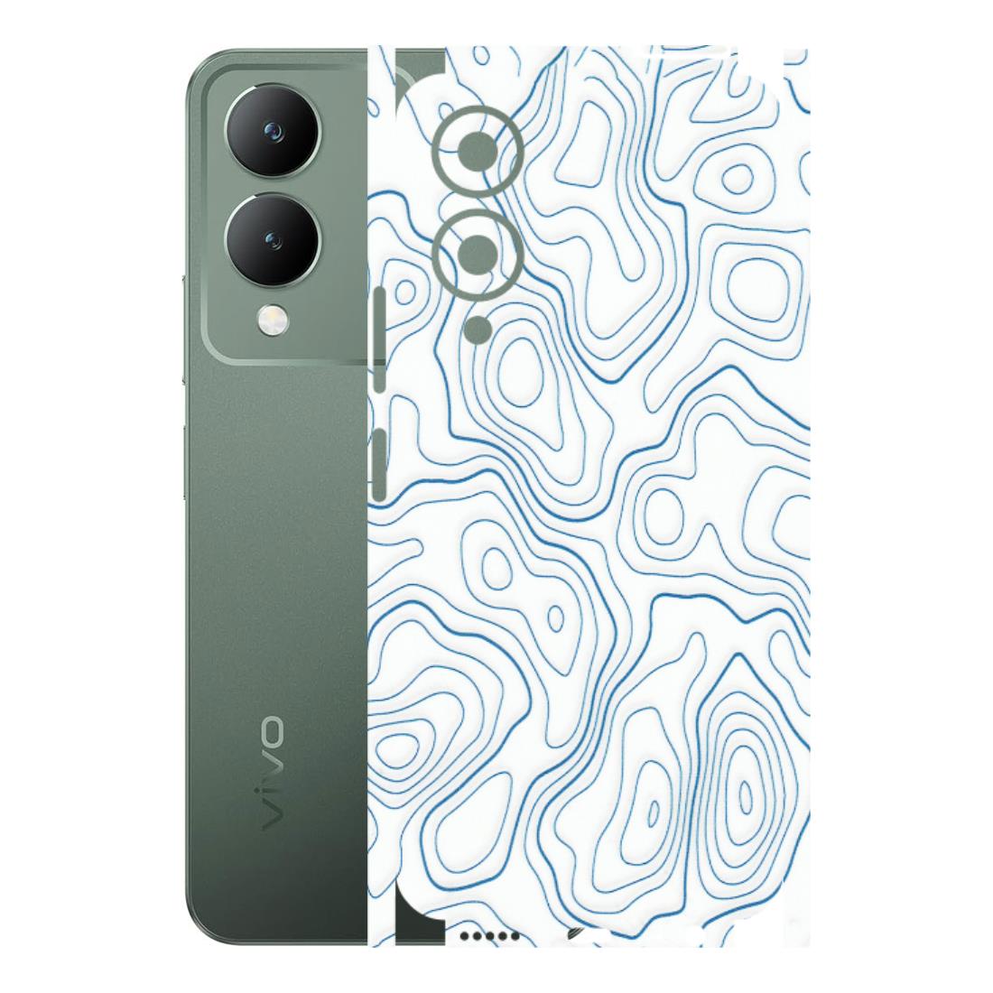 VIVO Y Series Phone Skins (All Models) - Blue And White Swirls - Matte Finish (M-139) Vivo Y17S