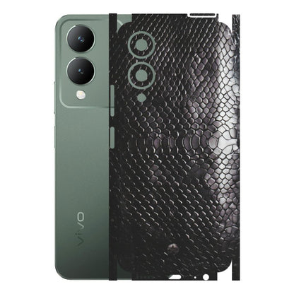 VIVO Y Series Phone Skins (All Models) - Black Snack Leather - Matte Finish (M-147) Vivo Y17S