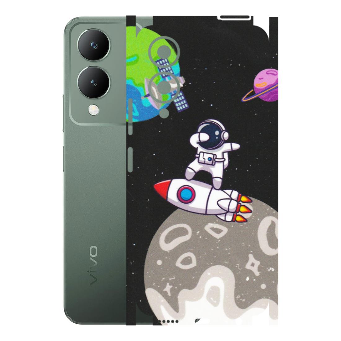 VIVO Y Series Phone Skins (All Models) - Astronaut Vibing Toon Running - Matte Finish (M-39) Vivo Y17S