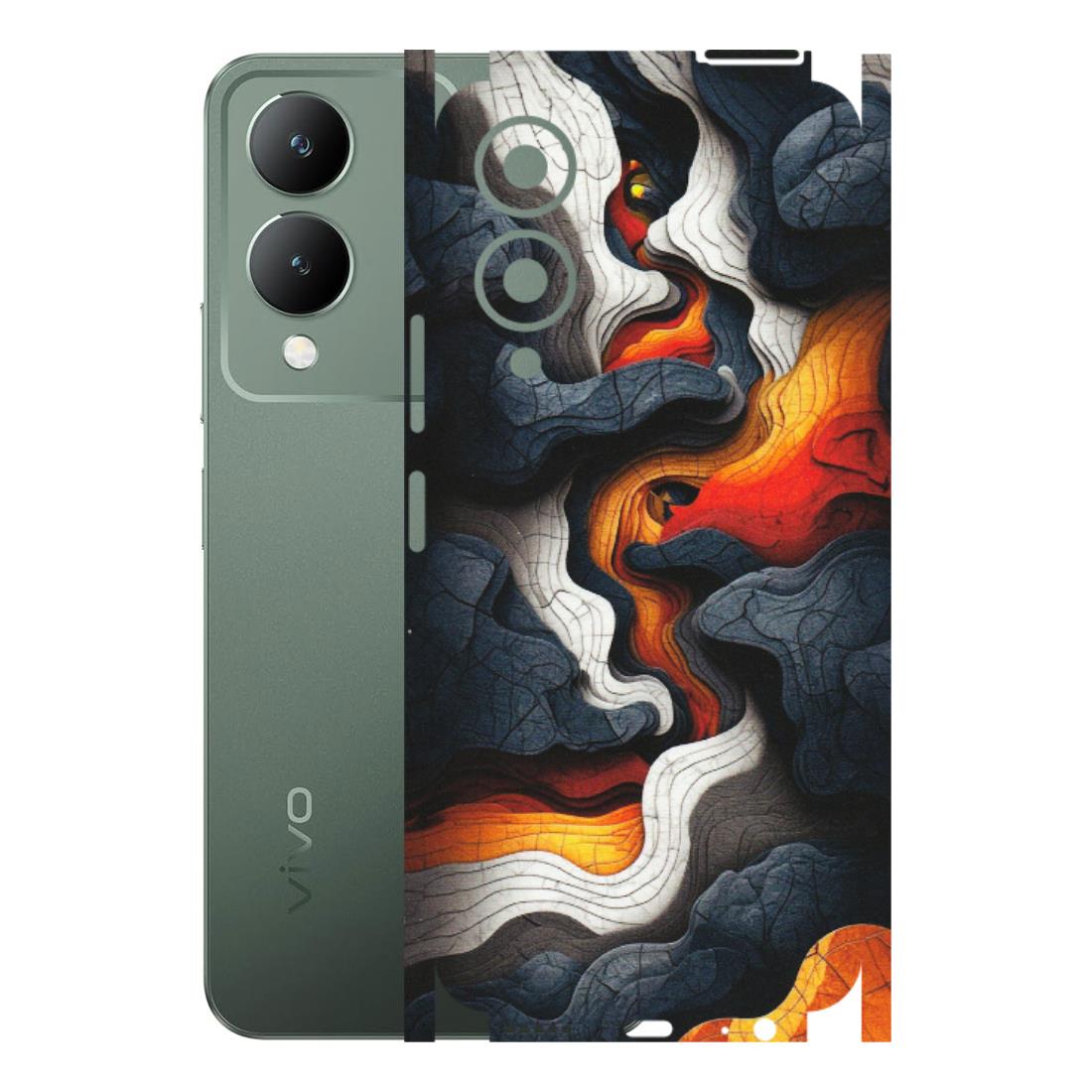 VIVO Y Series Phone Skins (All Models) - Abstract Volcanic Layers - Matte Finish (M-52) Vivo Y17S