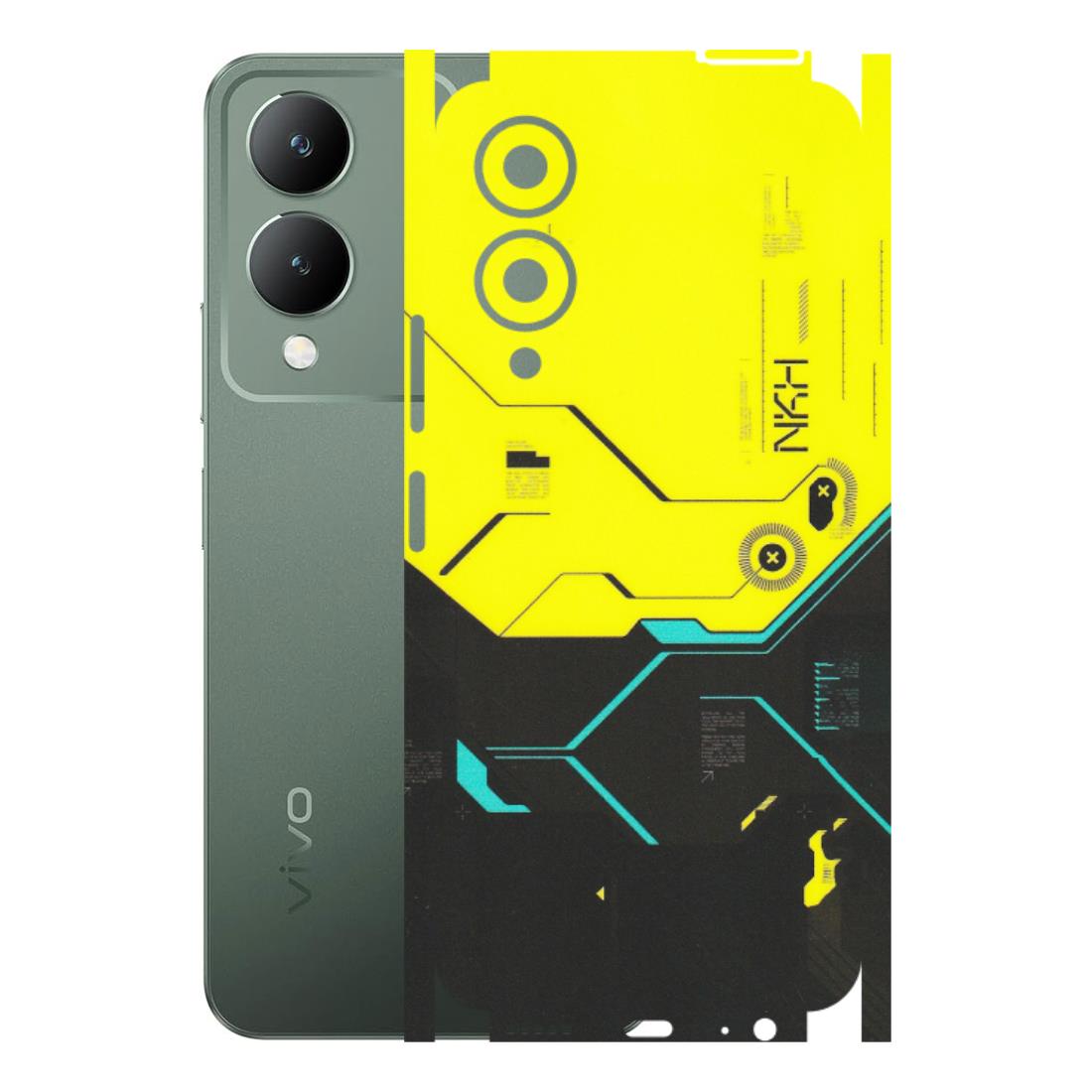 VIVO Y Series Phone Skins (All Models) - Black Yellow Technica - Matte Finish (M-53) Vivo Y17S