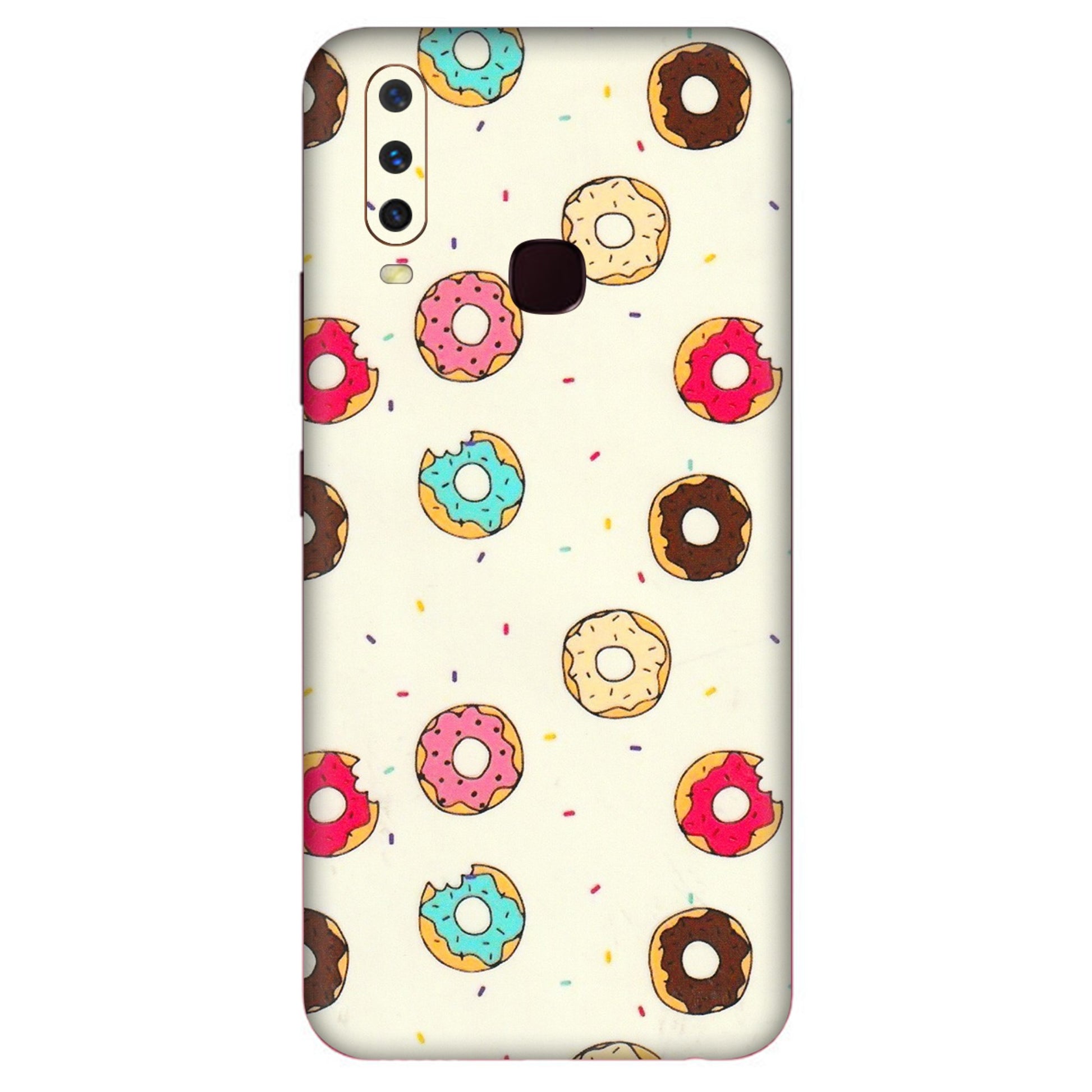 VIVO Y Series Phone Skins (All Models) - Mini Donuts Doodle Art - 3D Embossed Finish (L-122) Vivo Y17