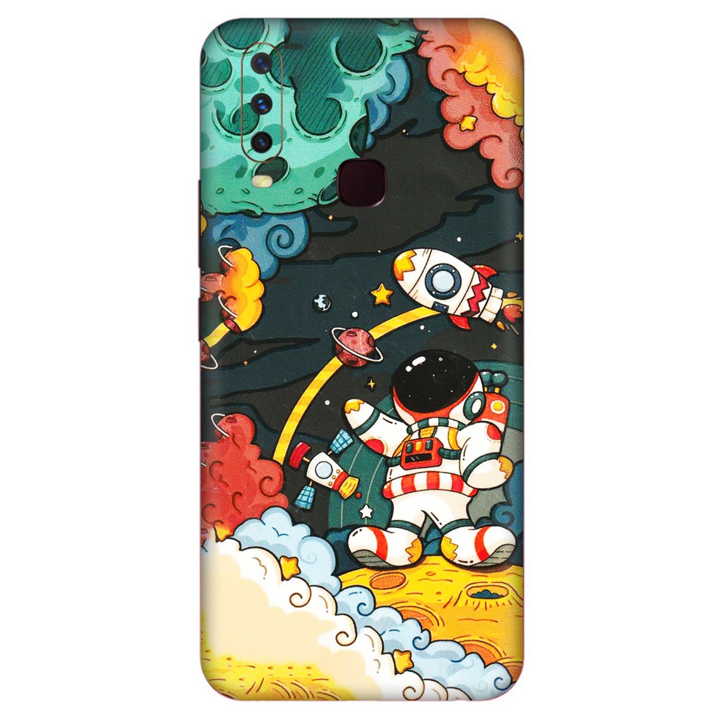 VIVO Y Series Phone Skins (All Models) - Astronauts & Spaceship - 3D Embossed Finish (L-145) Vivo Y17