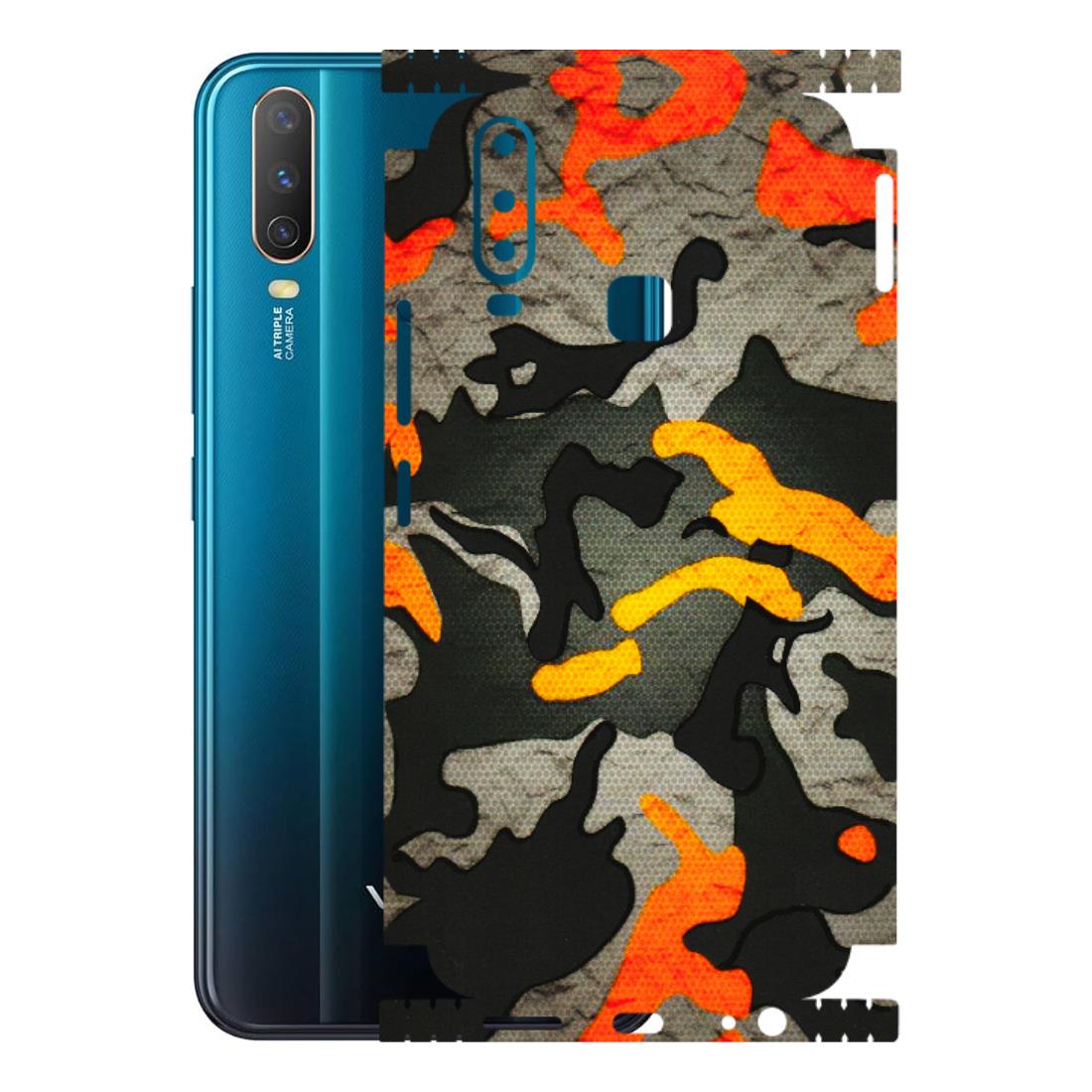 VIVO Y Series Phone Skins (All Models) - Orange Camouflage - 3D Embossed Finish (L-204) Vivo Y17