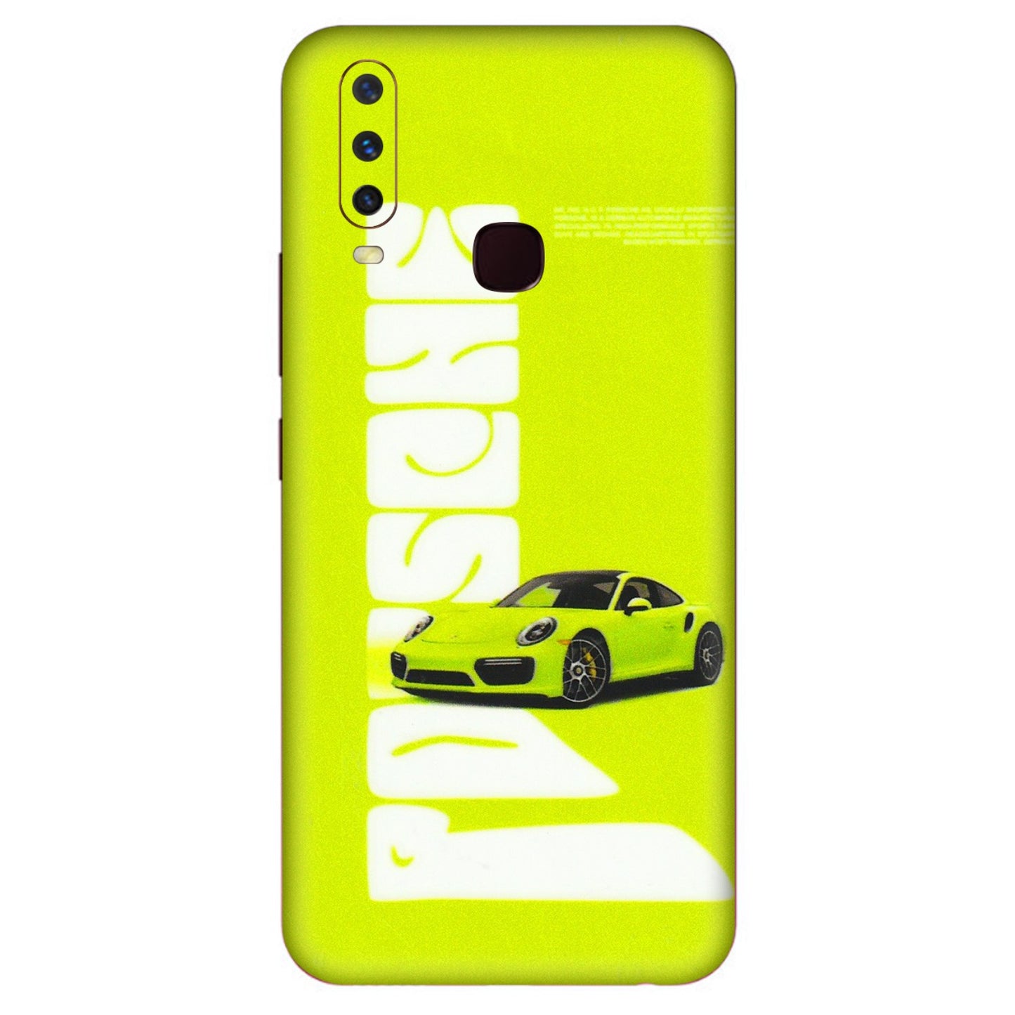 VIVO Y Series Phone Skins (All Models) - Lime Green Porche - 3D Embossed Finish (L-30) Vivo Y17
