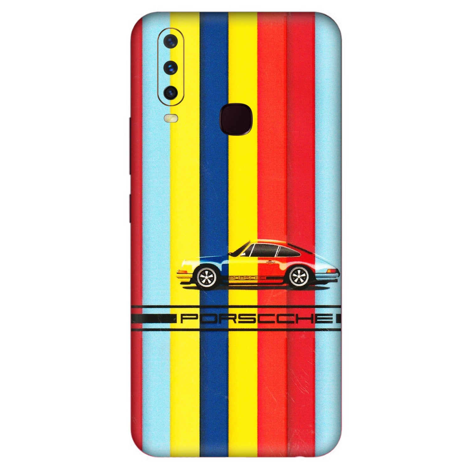 VIVO Y Series Phone Skins (All Models) - Multicolour Porche - 3D Embossed Finish (L-39) Vivo Y17