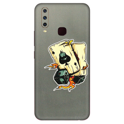 VIVO Y Series Phone Skins (All Models) - Grey Cards Of Ace - 3D Embossed Finish (L-77) Vivo Y17