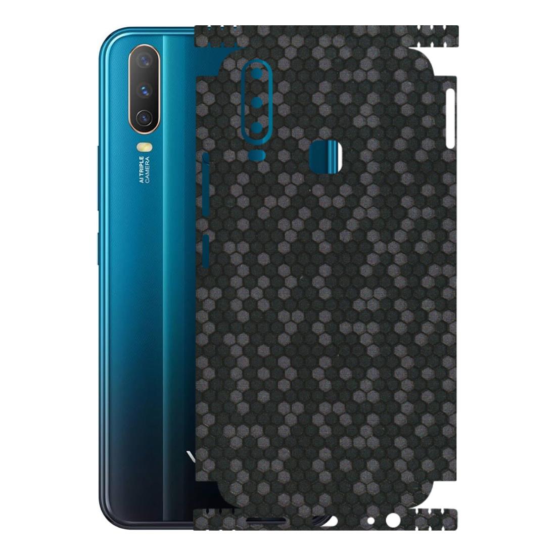 VIVO Y Series Phone Skins (All Models) - Black Grey Honeycomb Sober - 3D Embossed Finish (L-85) Vivo Y17