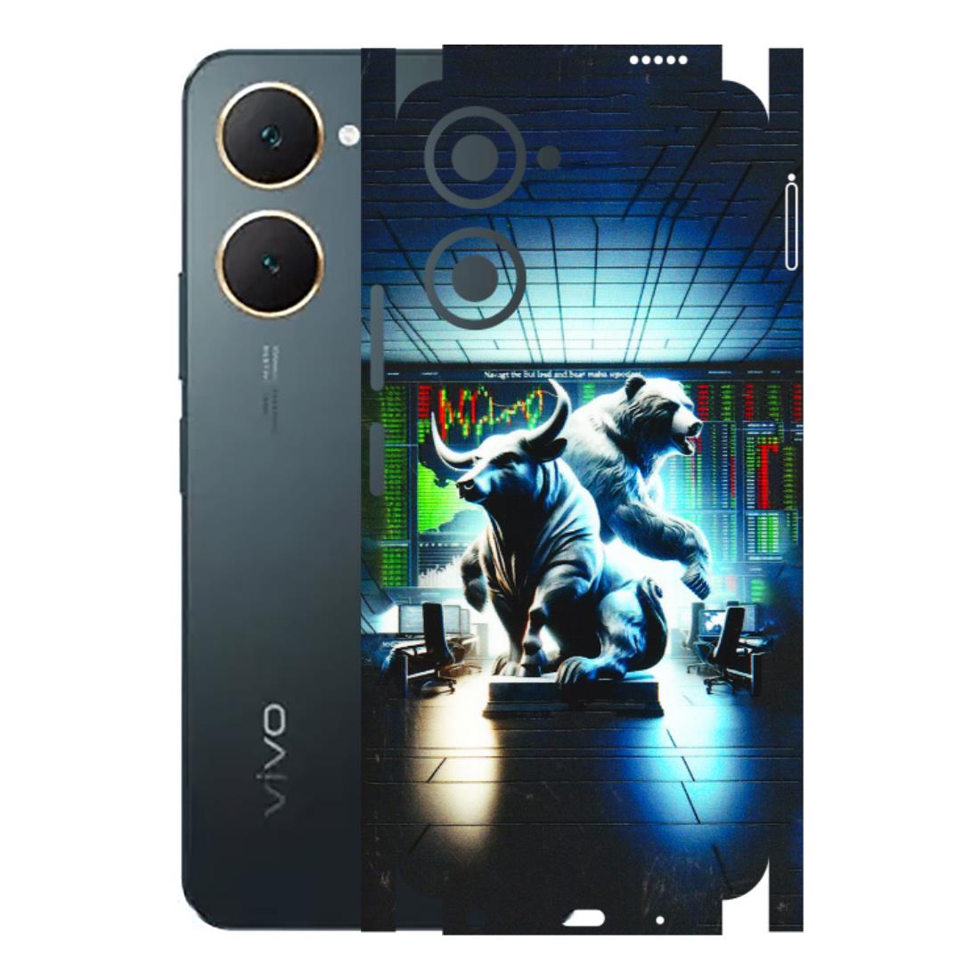 VIVO Y Series Phone Skins (All Models) - Stock Market Sensex Bear vs Bulls - 3D Embossed Finish (L-15) Vivo Y18