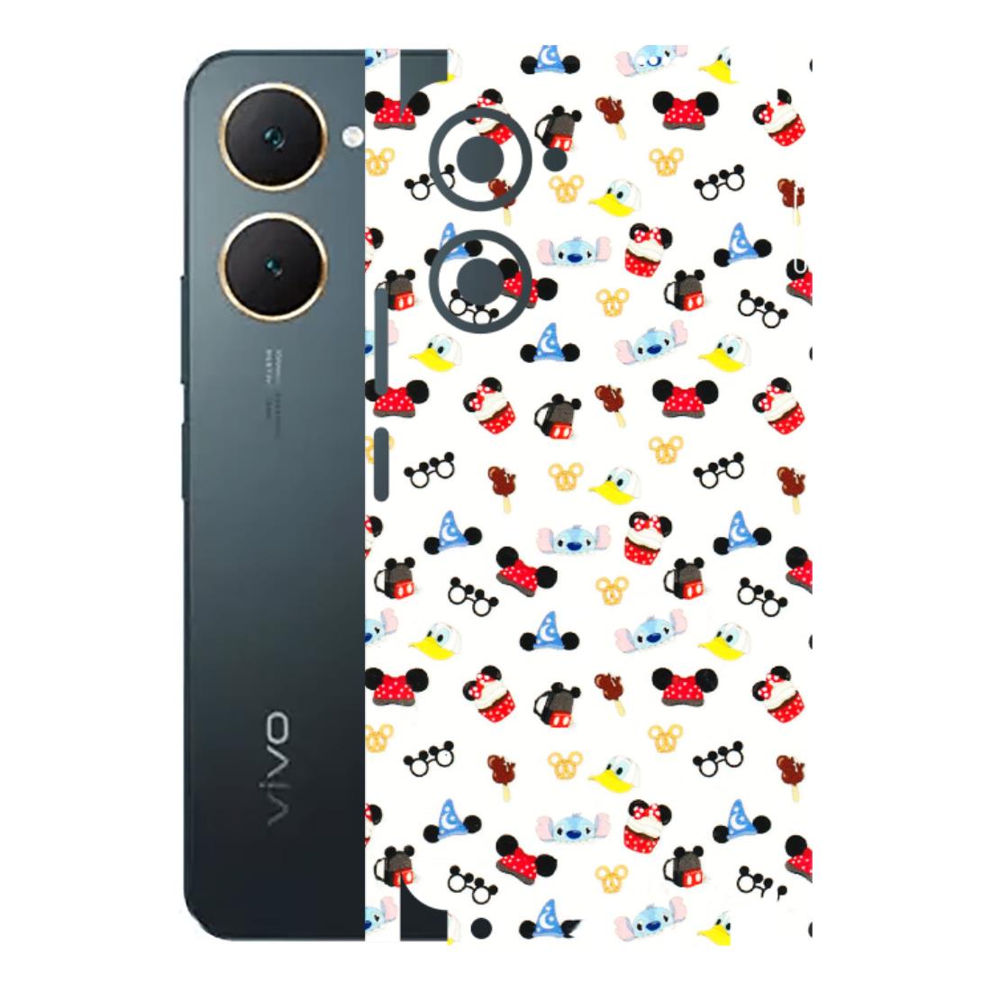 VIVO Y Series Phone Skins (All Models) - Minnie Mouse & Donald Doodles s - 3D Embossed Finish (L-194) Vivo Y18