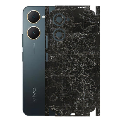 VIVO Y Series Phone Skins (All Models) - Black map Texture - 3D Embossed Finish (L-201) Vivo Y18