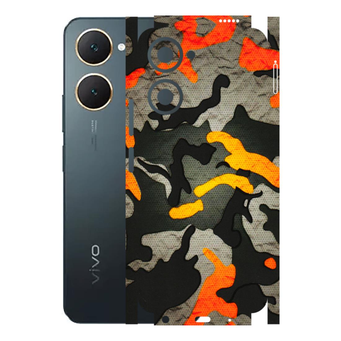 VIVO Y Series Phone Skins (All Models) - Orange Camouflage - 3D Embossed Finish (L-204) Vivo Y18