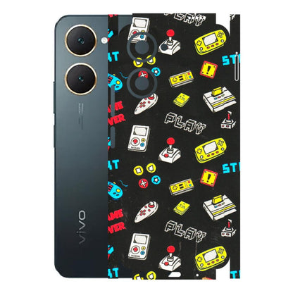 VIVO Y Series Phone Skins (All Models) - Gaming Doodles - 3D Embossed Finish (L-224) Vivo Y18