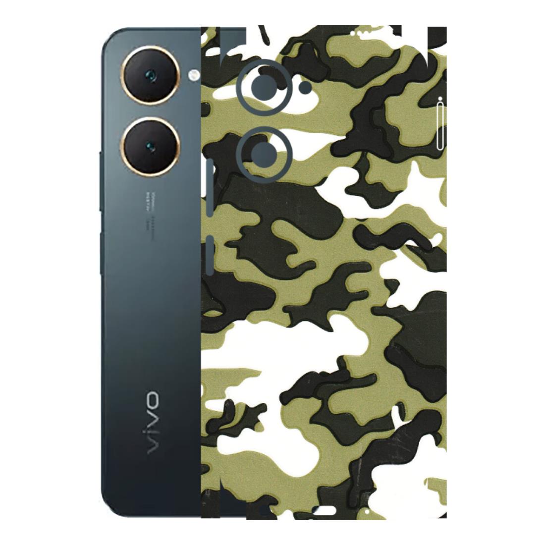VIVO Y Series Phone Skins (All Models) - Camouflages White And Green - 3D Embossed Finish (L-243) Vivo Y18