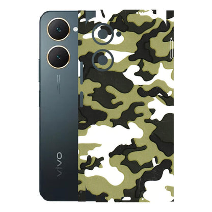 VIVO Y Series Phone Skins (All Models) - Camouflages White And Green - 3D Embossed Finish (L-243) Vivo Y18