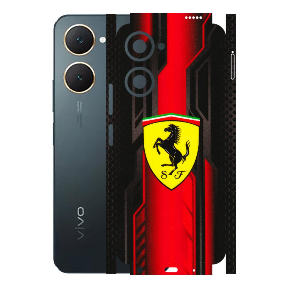 VIVO Y Series Phone Skins (All Models) - Black Ferrari Logo - 3D Embossed Finish (L-253) Vivo Y18